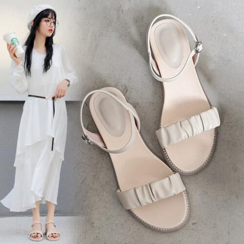 Women Sandals Gladiator Soft Calfskin Genuine Leather Buckle Strap Top Brand Ladies Summer Beach Flats Handmade