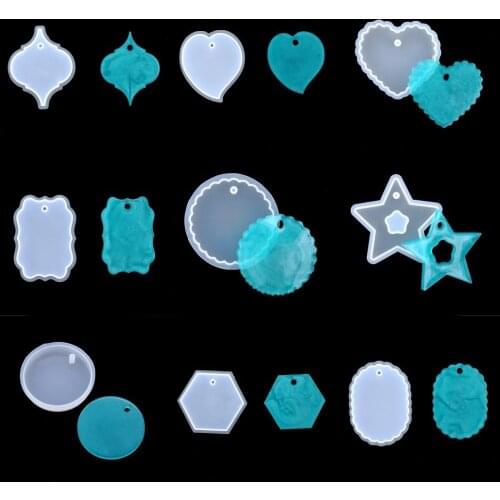 DIY Crystal Silicone Mold Tag Pendant Resin Epoxy Molds For Jewelry Making Tool Heart Casting Mould Handmade Crafts Accessories
