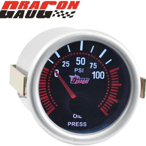 Dragon 52mm Sunglasses White Backlight Auto Car Modification Oil Pressure Gauge 0-100 PSI Meter Free Shipping