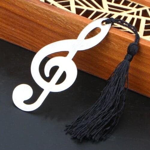 Wedding Birthday Party Favor Gifts Music Note Aluminum Alloy Bookmarks Marker Label With Tassels LX8226