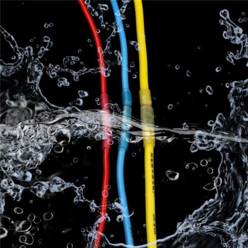 200Pcs Red/Blue/Yellow Heat Shrink Intermediate Terminal Wire Cable Connector Insulation Waterproof Butt Terminal Connector Kit