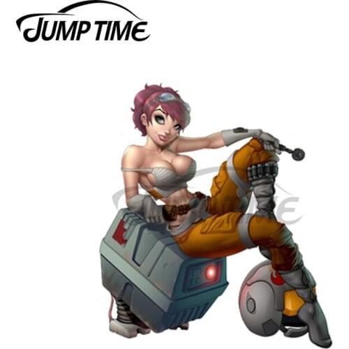 Jump Time 13 x 12.2cm For Rogue Pretty Girl Funny Car Stickers Scratch-Proof Decal Personality Creative Car Door Protector Decor