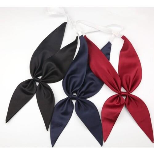 Linbaiway Womens Girls Butterfly Solid Bowties Cravat Vintage Neck Wear Shirt Bowknots Female Uniform Suit Bow Tie