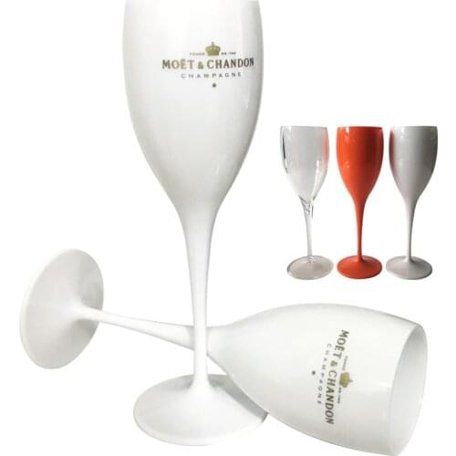 1Pcs Champagne Flutes Glasses Plastic Wine Glasses Dishwasher-safe White Acrylic Champagne Glass Transparent Wine Glasses