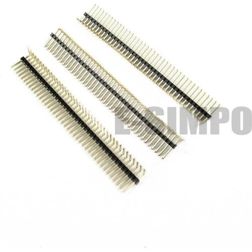 10pcs 1x50P 1.27mm RA Pin Header, 0.05" PCB Male Pin,1.27 Right Angle Pin Header,Breakaway Pin 90D Single Row Golden-Plated