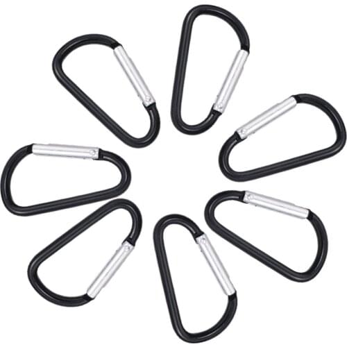 10 Pcs Carabiner Key Chain Clip D-Ring Locking Hooks Carabiner Aluminum D-Shape Keychain Backpack Home Camping Hiking Tool