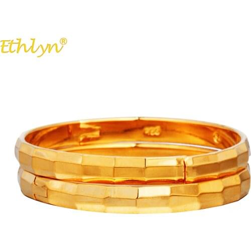 2pcs Gold Color Round Bangle&Bracelet for Girls/Baby/Kids Childrens Trend Jewelry boy/Girls Birthday Christmas Gift B217