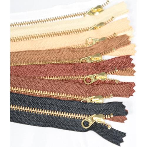 3 / DFW Japanese Genuine YKK / Closed Tail Gold Copper Zipper / 17cm Long Cloth Clip Suitable for Zipper Repair Kit