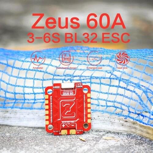 30x30mm HGLRC Zeus 60A 4in1 3-6S BLheli_32 Brushless ESC DSHOT1200 for FPV Stack FPV Racing Freestyle Drones Replacement Parts