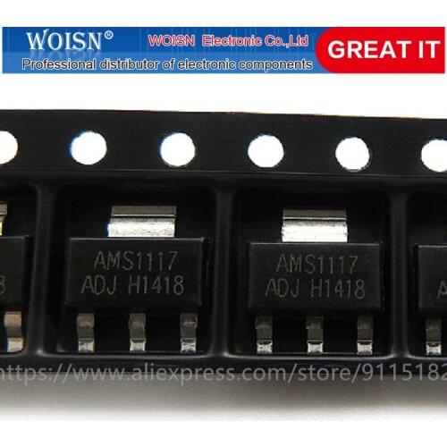 50PCS AMS1117-ADJ AMS1117 SOT223 AMS1117-ADJ SOT-223 VOLTAGE REGULATOR SMD New original In Stock