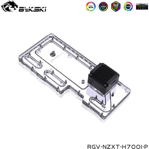 BYKSKI Acrylic Waterway Board For NZXT H700I Computer Case RGB Reservoir 3PIN RGB 5v / Support Combo DDC Pump,RGV-NZXT-H700I-P