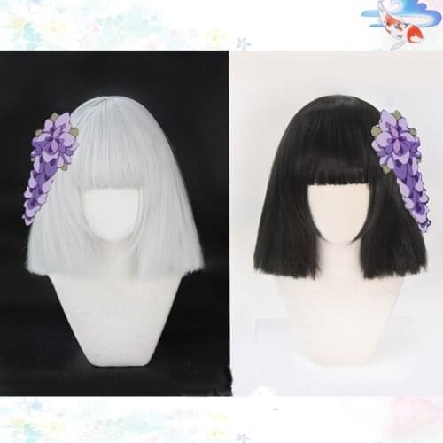 Anime Demon Slayer: Kimetsu No Yaiba Ubuyashiki Kiriya Cosplay Wigs Heat Resistant Synthetic Wig （Without Headwears） + Wig Cap