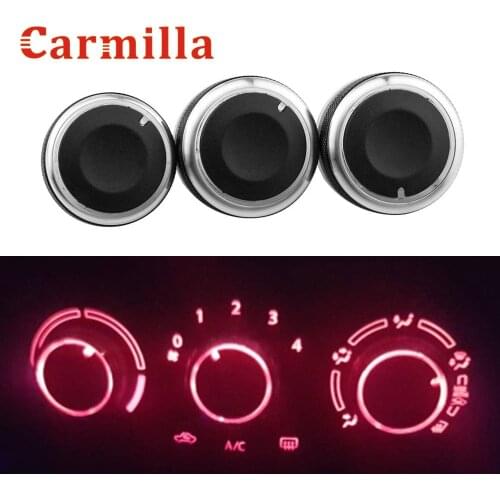 Carmilla 3Pcs/Set Car Air Conditioning Control Knob Fit for Perodua Viva 2007 - 2021 AC Knobs Accessories