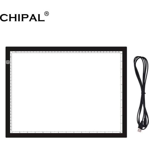 CHIPAL Digital A3 LED Drawing Tablet Even Light Box Art Painting Graphic Copy Pad USB Type-C Writing Graphics Tablets with Scale