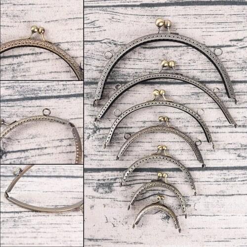 DIYBags Kiss Clasp Lock Bronze Retro Alloy Metal Flower Purse Bag Craft