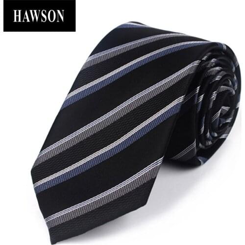 HAWSON Mens Necktie Striped Polyester Tie 7cm Arrow Necktie for Formal Occasion, Gift to Dad, Mens Suit Accessories