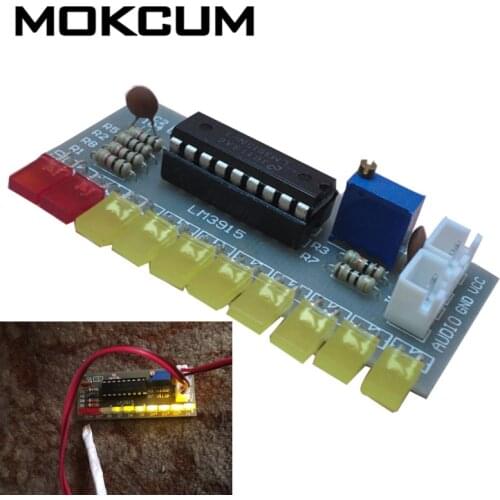 LM3915 Audio Level Indicator DIY Kit 10 LED Sound Audio Spectrum Analyzer Level Indicator Kit Electoronics Soldering Set
