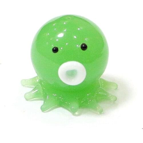 Custom Wholesale Mint Color Mini Sea Animal Craft Ornaments Japan Style Cute Glass Octopus Figurine Kids Room Kawaii Decoration