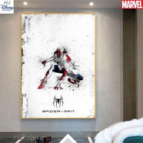 Sketch Style Marvel Prints On The Canvas Painting Wall Art Spider Man Iron Man Posters For Kidroom Living Room Decoration Gifts