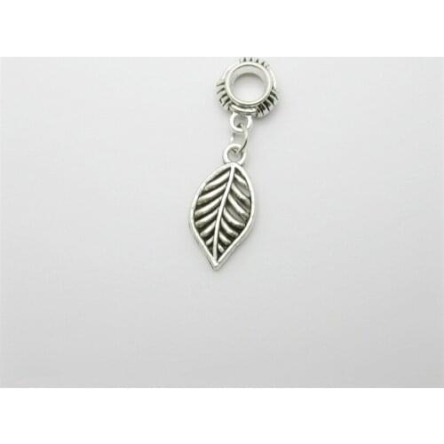 Classic 20pcs leaves charms big hole loose bead fit Pandora bracelet pendants DIY