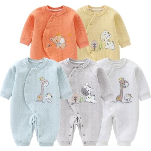 100% Cotton Unisex Baby Pajamas Newborn Boy Romper 3-Layer Warm Winter Toddler Girl Clothes High Quality 3Pcs Infant Sleeper Set