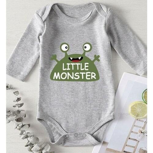 Jumpsuit for Toddler Newborn Girl Outfit Print Little Monster Kids Clothing One Piece Winter Romper Infant Shower Gifts