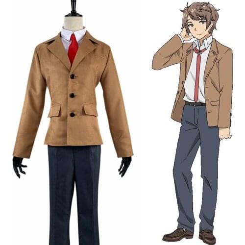 Anime Rascal Does Not Dream of Bunny Girl Senpai Cosplay Costumes Sakuta Azusagawa Cosplay School Uniform Halloween Party