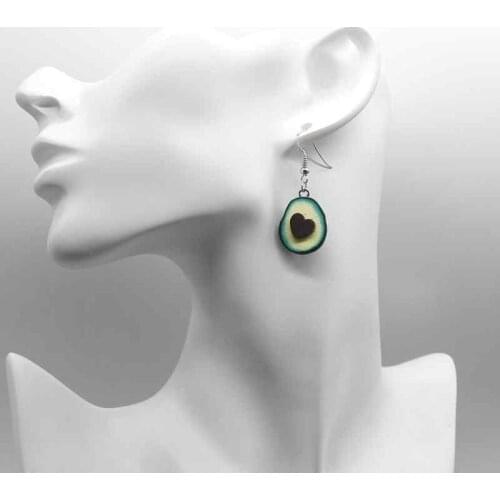 Beautiful Avocado Green Docona Earrings for Women and Girls, Cartoon Fruit Drop Earrings, Jewelry Gifts