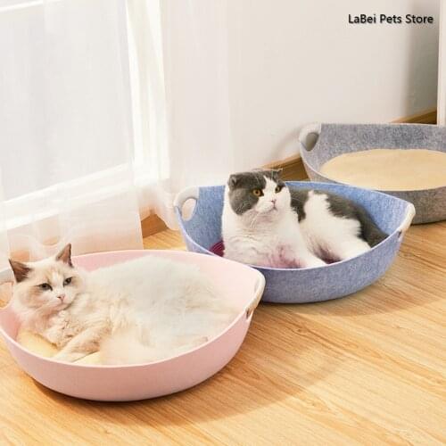 Summer Cat Basket House Sleeping Beds House Felt Pet Supplies Comfortable Breathable Kitten Puppy Nest For Cats Dogs