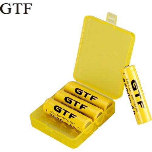 GTF 18650 Battery 3.7V 9800mAh Capacity Li-ion Rechargeable Battery For Flashlight Torch with 18650 Battery Storage Box