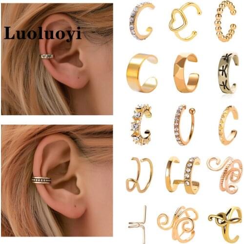 Luoluoyi Punk Stylish Ear Clip For Women With Micro Paved Trendy Personality Party Accessories Hot Selling Jewel