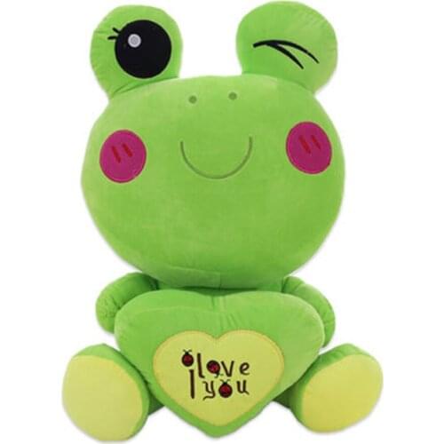 Cute frog doll plush doll green bean frog doll children hold pillow birthday gift to send girls