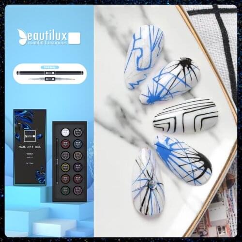 Beautilux Llining Gel Kit Halloween Luminous Nai Art Spider Drawing Painting UV LED DIY Manicure Fiber Gel Set With Nail Brush