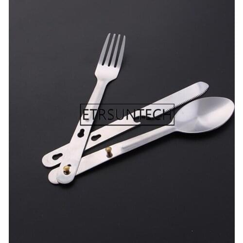 100sets Outdoor Stainless Steel Fork Spoon Knife Picnic Camping Dinnerware Tableware Cutlery Set
