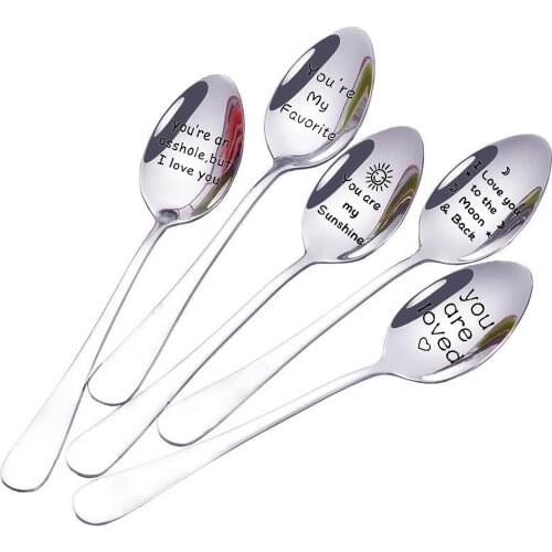 2021 New Valentines Day Gift Anniversary Gift for Boyfriend Present Stainless Steel Spoon You Are My Sunshine Girlfriend Gift