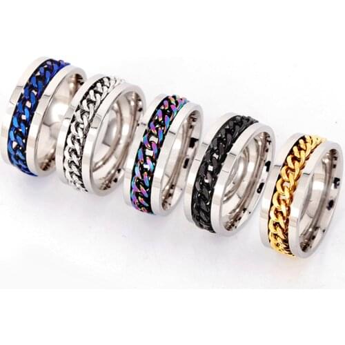 Couple Ring Jewelry Chain Ring Valentines Day Gift Decoration Comfortable and Durable JS22