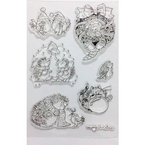 Hedgehog Transparent Clear Silicone Stamp/Seal for DIY scrapbooking/photo album Decorative clear stamp sheets A706