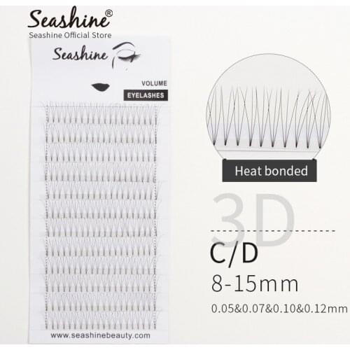 1 Tray 3D Seashine Lashes Premade Fans Volume Eyelashes Individual Short Stem Silk Eyelash Extensions 240 Fans Free Shipping