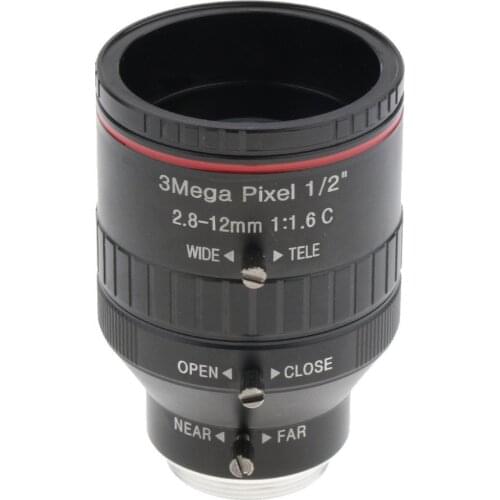 2.8mm-12mm 1/2" F1.6 C Manual Iris Focus Zoom Lens CS Mount for CCTV Camera
