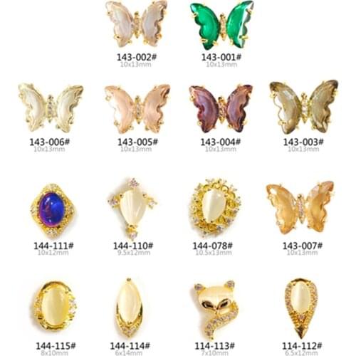 Nail Jewelry Alloy Zircon Decorations Shiny Crystal Diamond Colorful Gems Jewelry For Nail Art Decorations 2pcs/bag