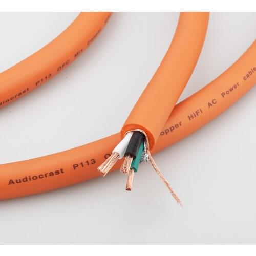 Audiocrast P113 6N OFC HIFI Hi End Audio Powerline amplifier Power Cable Signature Edition power wire for hifi preamp