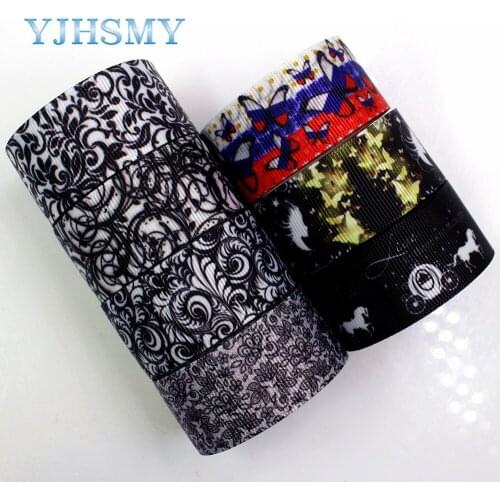 YJHSMY G-18802-788,10 yards,25 mm Cartoon Ribbon Thermal transfer Printed grosgrain Wedding DIY Accessories materials gift wrap
