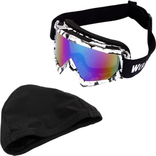 UV400 Protection Skiing Cycling Goggles Sunglasses Eyewear + Quick-drying Thermal Cycling Skull Hat