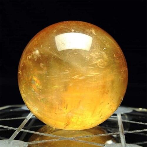 1pcs 40mm Natural Citrine Quartz Crystal Sphere Ball Healing Gemstone Tiger Eye Stone Home Decoration Crystal Ball