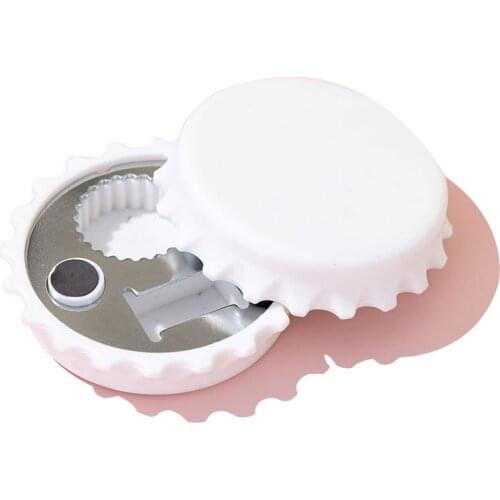 100Pcs/Lot Plastic Blank White Round Beer Lid Shape Bottle Opener Coaster Fridge Magnet Decoration Beer Bottle Opener