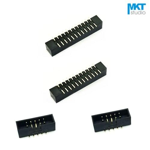 100Pcs SMT 2.54mm Pitch DC3 Male IDC Connector Socket ISP JTAG Header Shrouded With Notch Key 24P 26P