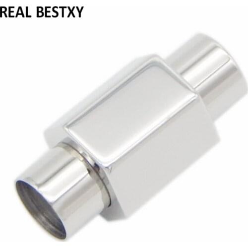 20pcs/lot custom logo hole:5/6mm Stainless Steel Magnetic Clasps Charms Connector Buckle For Diy Leather Bracelets Rope Jewel