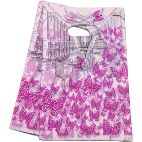 2017 Wholesale 100pcs/lot 20*30cm Fashion Red Rose Butterfly Packaging Bags With Handles Plastic Wedding Gift Packing