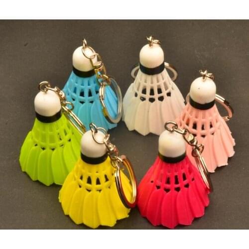 500pcs/lot fedex fast free shipping Colorful badminton keychain for sports key chain keyring Pendant key ring Plastic key SL6120