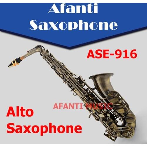 Afanti Music Eb Phosphor Copper Body Antique Copper Simulation Alto Saxophone (ASE-916)